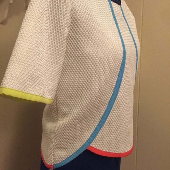 DO+BE white multicolored scoop neck blouse - Picture 8 of 8